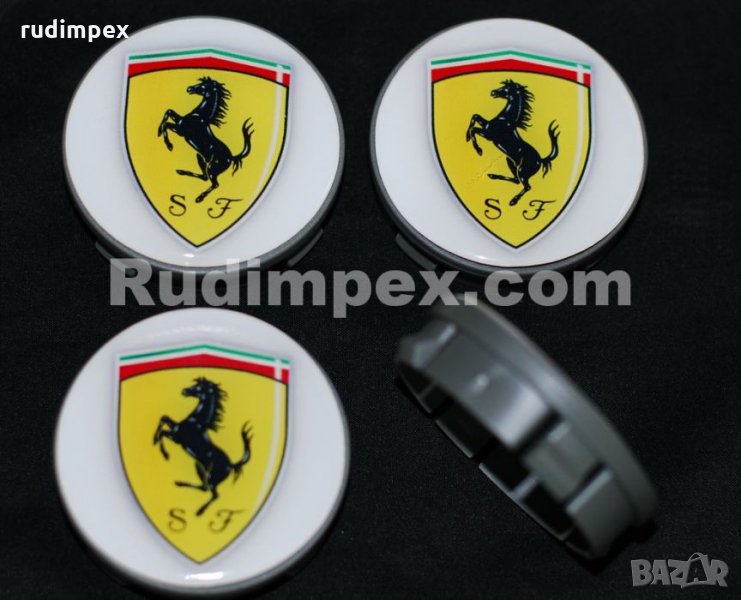4x55mm/60mm КАПАЧКИ ЗА АЛУМИНИЕВИ ДЖАНТИ FERRARI Spider-Barchetta-Maranello-Enzo Ferrari-Challenge S, снимка 1
