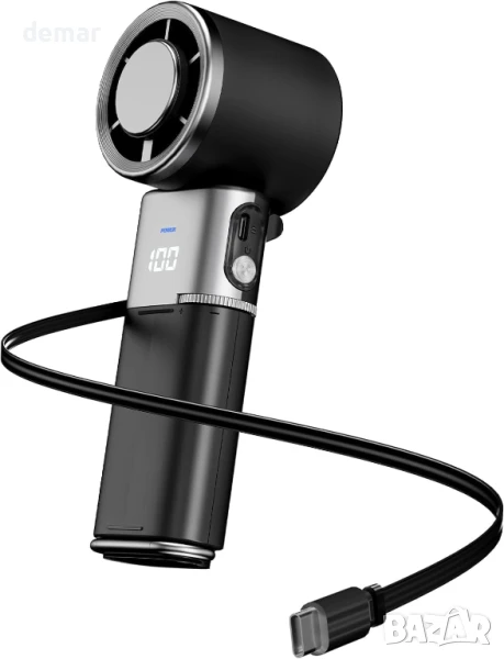 Преносим ръчен вентилатор UIONVO, регулируем на 135°, акумулаторен 6000mAh, 100 скорости, снимка 1