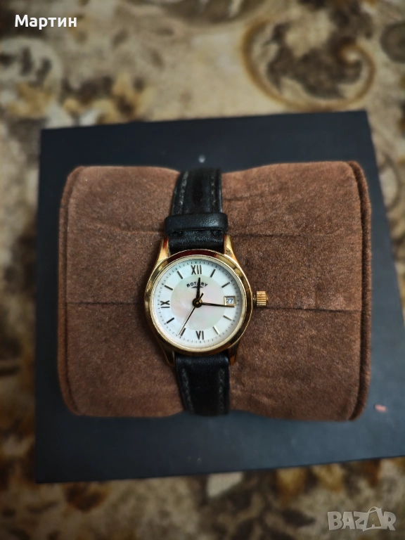 Дамски часовник ROTARY Dolphin Standard Gold Plated Date Quartz, снимка 1