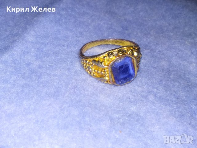 СТАР АЖУРЕН МЕДЕН ПОЗЛАТЕН ОРНАМЕНТИРАН РЕТРО СТИЛ ПРЪСТЕН 36619, снимка 3 - Пръстени - 39723564