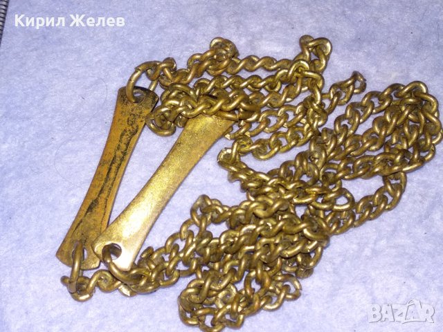СТАРА МЕДНА с ПОЗЛАТА РЕТРО ВЕРИЖКА КЮСТЕК СИНДЖИР ЛАНЕЦ РЪЧНА ИЗРАБОТКА 17290, снимка 11 - Антикварни и старинни предмети - 41761540