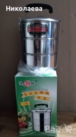 Троен,малък сефер за храна, метален , снимка 2 - Кутии за храна - 39018966