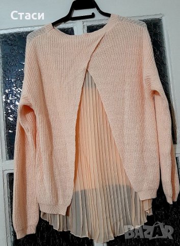 Нова раздвижена и ефектна блуза с  гръб-нежен,фин солей, снимка 4 - Блузи с дълъг ръкав и пуловери - 39708458