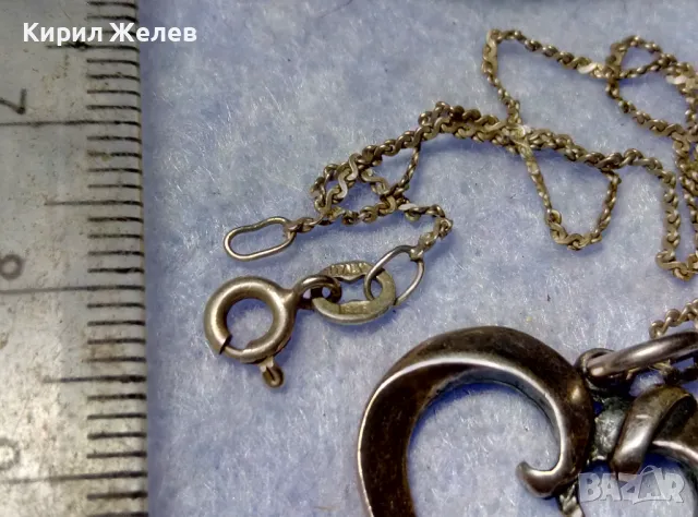 АР НУВО СРЕБЪРЕН ПЕНДАНТ СЪРЧИЦЕ ЛАКИРАНО СРЕБРО ВИСОКА ПРОБА с НЕЖНА 925 СРЕБЪРНА ВЕРИЖКА 35444, снимка 9 - Антикварни и старинни предмети - 50417137