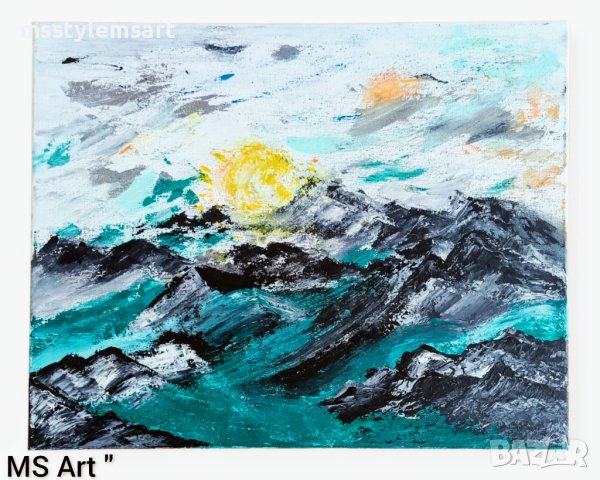 Изгрев над Витоша " Абстрактна картина , снимка 1