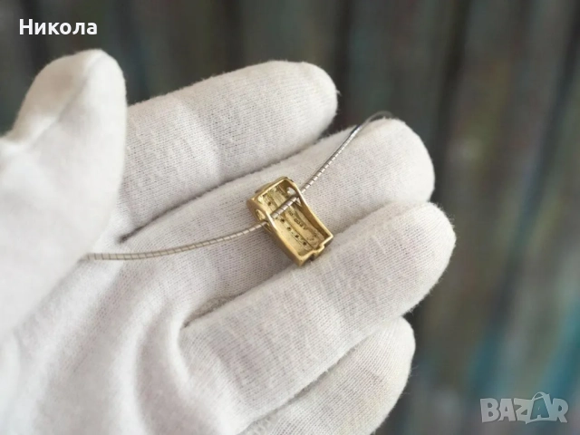 Винтидж златен медальон - 8к .333 с 8 диаманта, снимка 2 - Колиета, медальони, синджири - 52355581