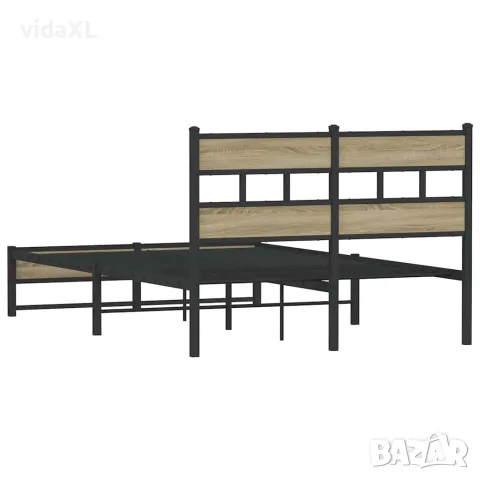 vidaXL Метална рамка за легло, без матрак, сонома дъб, 120x200 см, снимка 6 - Спални и легла - 56147570