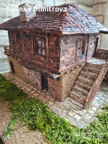 За любителите на старинни къщи-ръчно изработен макет на къща в Странджа планина., снимка 4 - Декорация за дома - 53673341