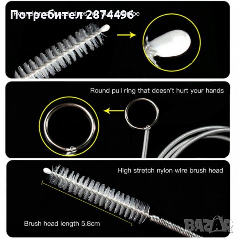 3352 Гъвкава пружина с четчица за почистване и отпушване на дренажния канал на хладилник, снимка 9 - Други стоки за дома - 35727138