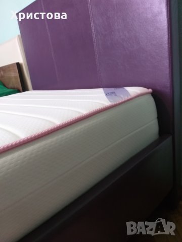 Детско кожено легло в лилаво+матрак мемори 82/190, снимка 3 - Мебели за детската стая - 34107220