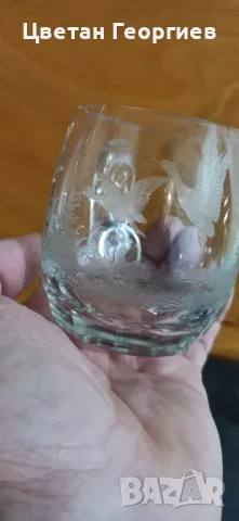 гравирани кристални чаши , снимка 3 - Антикварни и старинни предмети - 49533177