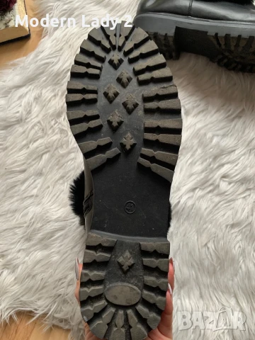 Кожени боти с пух, снимка 6 - Дамски боти - 50979228