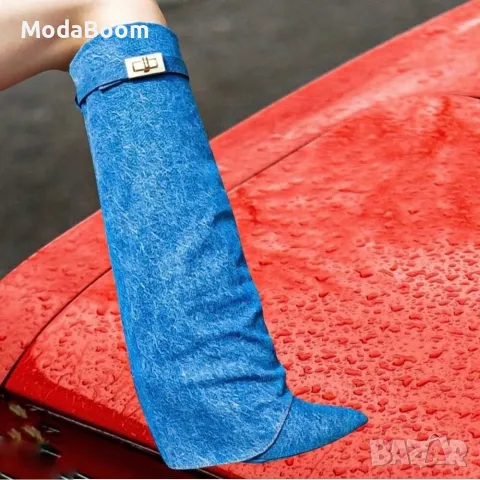 Ботуши на платформа - Деним