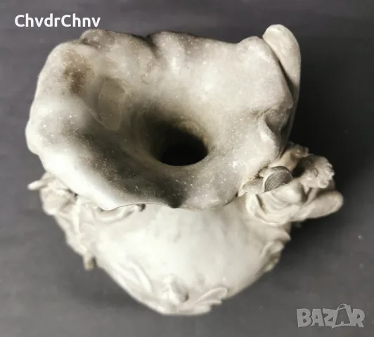 Франция 1900-те/28см-5кг/стара френска фигурална ваза с феи/калай, снимка 13 - Вази - 55846201