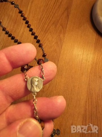 Стара молитвена броеница от франция с кръст богородица йосиф и исус за да ви пази и закриля., снимка 4 - Други ценни предмети - 51798333
