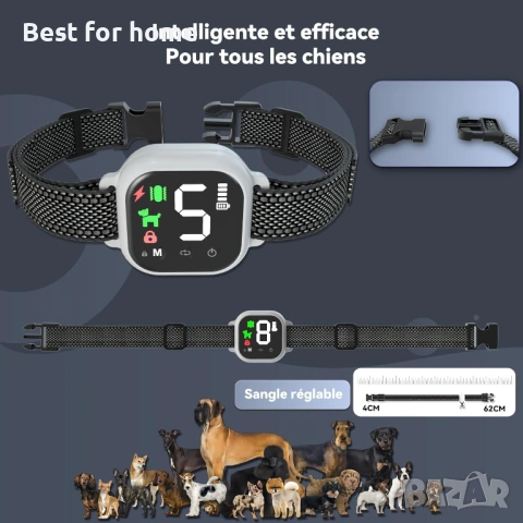 Meloive Автоматичен нашийник против лай – 4 интелигентни режима, IP67 водоустойчив и презареждаем , снимка 2 - За кучета - 53249801