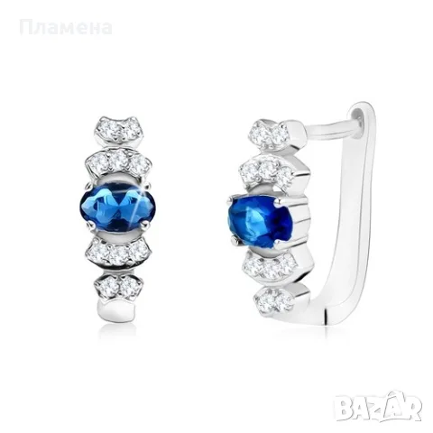 Обеци сребро 925 със сини цирконии 14€ 