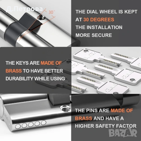 Секретен патрон за врата с 5 ключа, снимка 5 - Други - 53647963