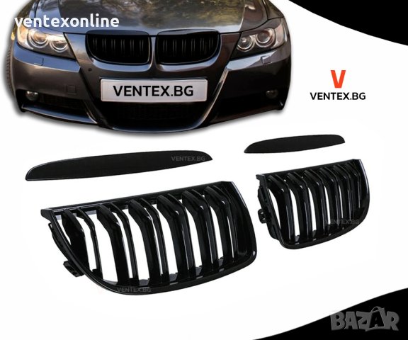 Предна решетка за BMW 3-та серия E90 Е91, 2005-2008г двойни бъбреци бмв е90, снимка 1