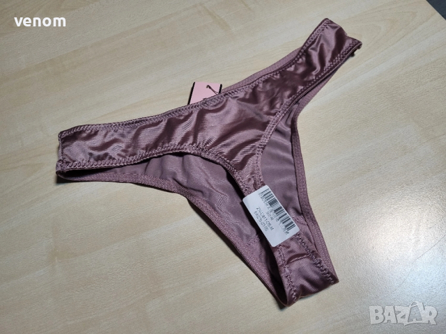Стилни сатенени бикини прашка – цвят пепел от рози, снимка 2 - Бельо - 52636180