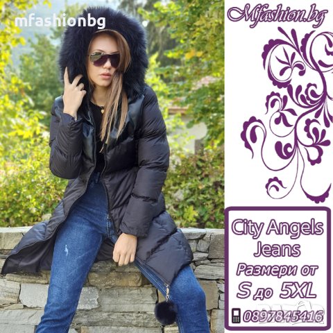 Дълги дамски якета City Angels Jeans от S до 5XL, снимка 6 - Якета - 42671327