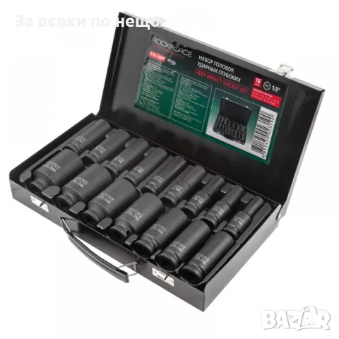 Ковани ударни вложки 1/2″ удължени (10–36 мм) 16 части RockForce