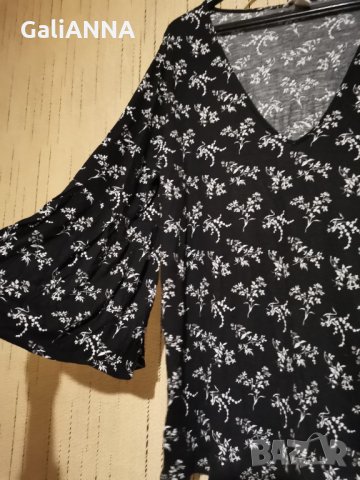 СТРАХОТНА ТУНИКА ЧЕРНО И БЯЛО 2XL - 3XL, снимка 3 - Блузи с дълъг ръкав и пуловери - 34582972