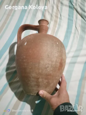 Старина глинена стомна, снимка 3 - Антикварни и старинни предмети - 56350288