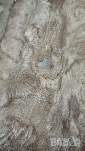 Кафяво палто естествен  косъм L, снимка 4 - Палта, манта - 47471435