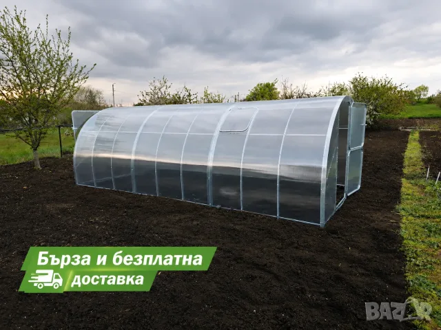Здрава оранжерия 3 х 4м – UV поликарбонат, 40x20 профил Безплатна доставка