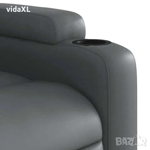 vidaXL Масажен наклоняем стол, сив, изкуствена кожа, снимка 10 - Дивани и мека мебел - 56147382