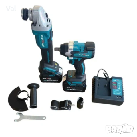 Комплект от акумулаторен ъглошлайф и гайковерт 36V 8Ah, снимка 3 - Ъглошлайфи - 53685689
