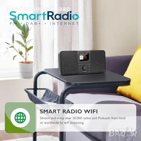 Ново Преносимо DAB+ FM интернет радио с Bluetooth и стерео звук, снимка 3 - Други - 47372605