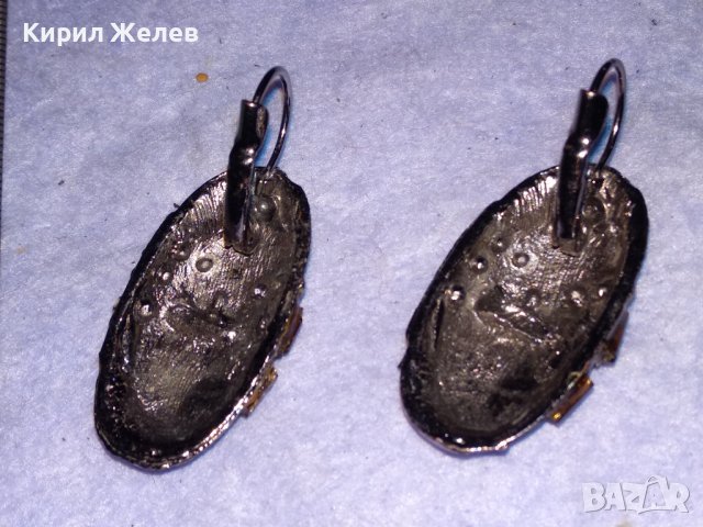 СРЕБРИСТИ КРИСТАЛНИ МЕСИНГОВИ ВИНТИДЖ АРТ ОБЕЦИ 38607, снимка 5 - Обеци - 41682315