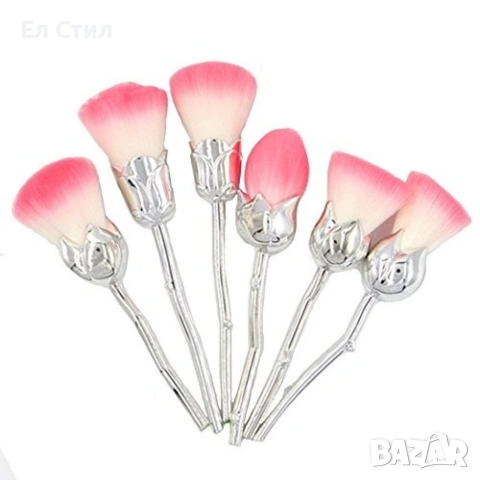 Шест броя четки за грим с форма на роза HZS44, снимка 5 - Други - 53866565