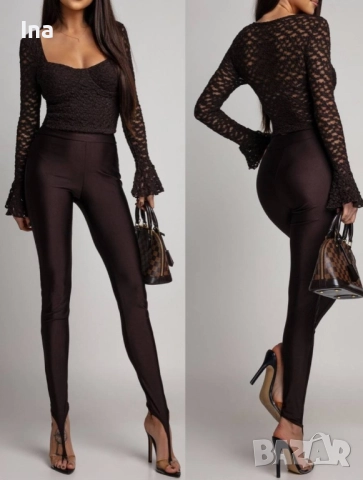 Кафяв ликра модерен клин, снимка 6 - Клинове - 52713735