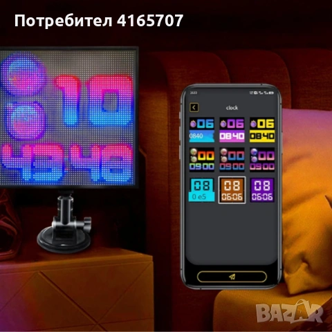 Интелигентен LED екран 32×32 за заден прозорец на автомобил – Модел Pixel RGB с Bluetooth управление, снимка 4 - Друга електроника - 53155582