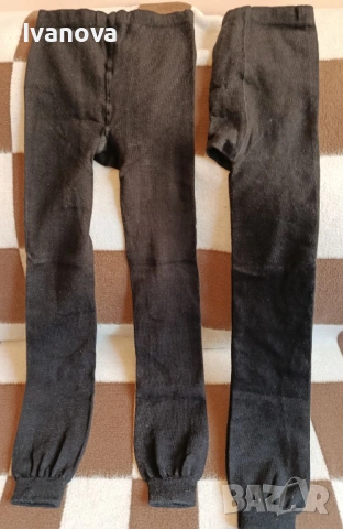 Клин плетен черен с еластан 2 бр