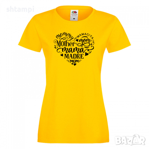 Дамска тениска Heart Mother Words 2,Празник на Майката,Подарък,Изненада,Рожден Ден, снимка 7 - Тениски - 36294794