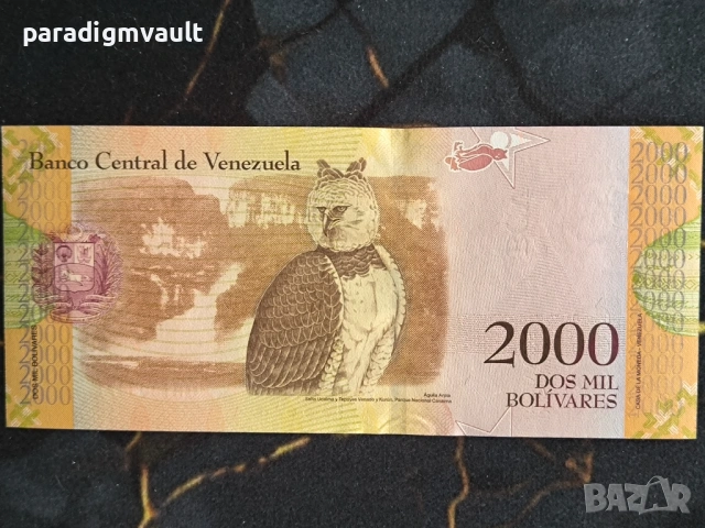 Банкнота - Венецуела - 2000 боливара UNC | 2016г., снимка 2 - Нумизматика и бонистика - 53817095