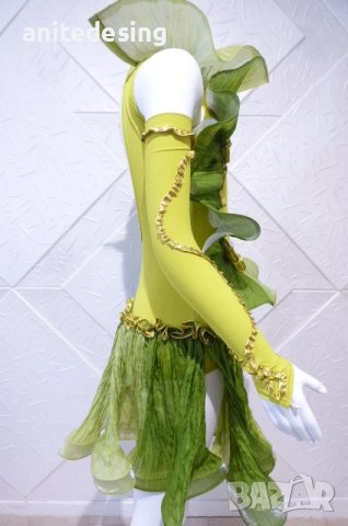 Детска рокля за спортни танци в зелен цвят, снимка 3 - Детски рокли и поли - 50661700