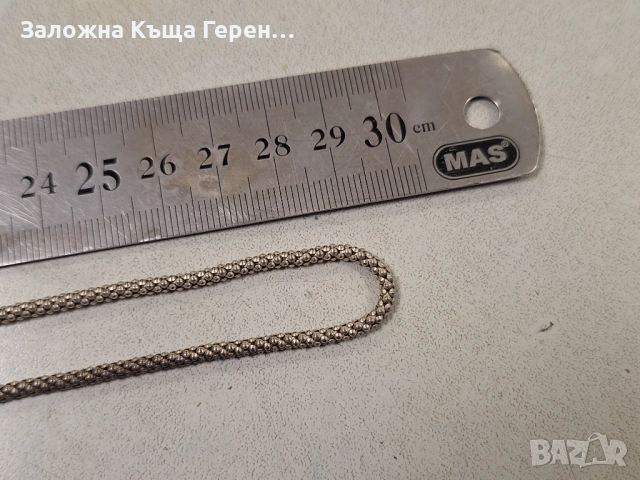 Сребърен синджир 9,76гр, снимка 4 - Колиета, медальони, синджири - 52910038