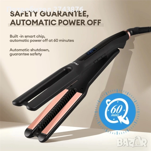 Преса за изправяне на коса с насочващ гребен Muhler MHS-777, снимка 6 - Преси за коса - 51509132