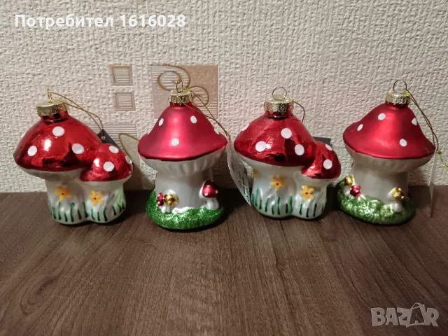 Красиви стъклени гъбки и таралежи - играчки за елха., снимка 3 - Декорация за дома - 47807616