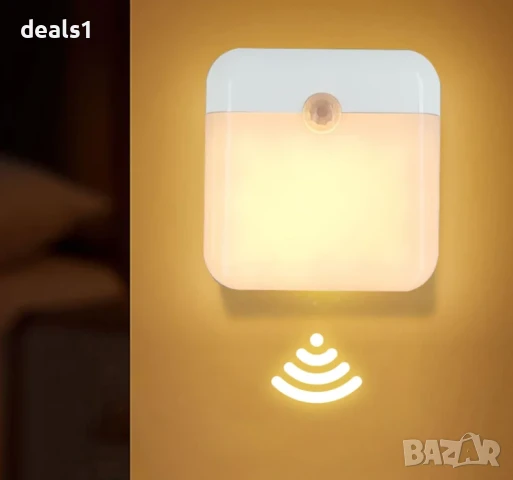 Смарт Нощна Лампа със Сензор за движение LED осветление USB зареждане, снимка 2 - Друга електроника - 51027187