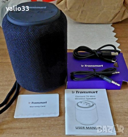 Безжична Bluetooth тонколона "Tronsmart" Element T6 Mini, Водоустойчива, 15W, Черна; С гаранция 2год