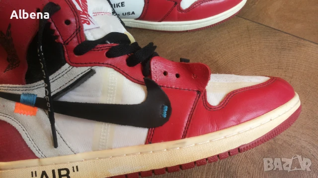 Off-White × Nike Air Jordan 1 Retro High The Ten "Chicago" AA3834-101 Размер EUR 44/UK 9 41-14-S, снимка 6 - Кецове - 50462998
