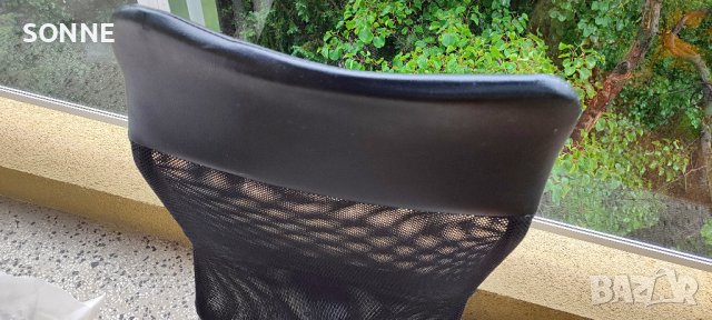 Oблегалка за стол – черна мрежа и еко кожа, снимка 10 - Столове - 42204682