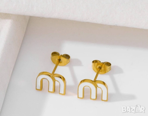 обеци от висококачествена медицинска стомана miu miu, снимка 12 - Обеци - 52093063