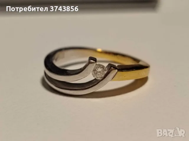 Златен пръстен с диамант и сертификат